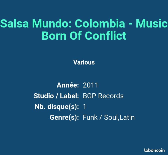 Salsa Mundo: Colombia - Music Born Of Conflict - Various (image 2)