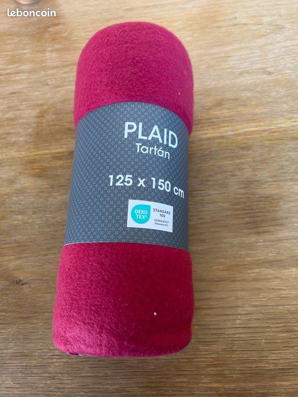 Plaid en Polyester 125x150 cm Rouge (image 1)