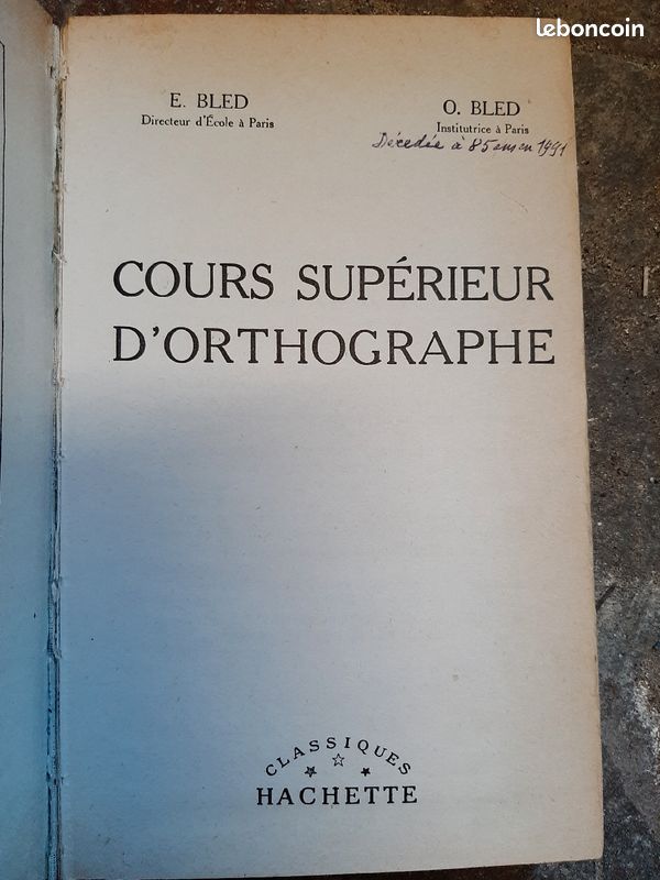 Livre ancien : Cours supérieur d'orthographe (image 3)