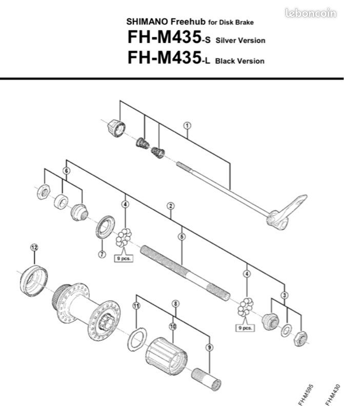 Moyeu arrière SHIMANO Alivio pour cassette 8-10V et frein disque Center Lock (FH-M435) pour montage velo route ou VTT - intégralement restaurée (image 4)