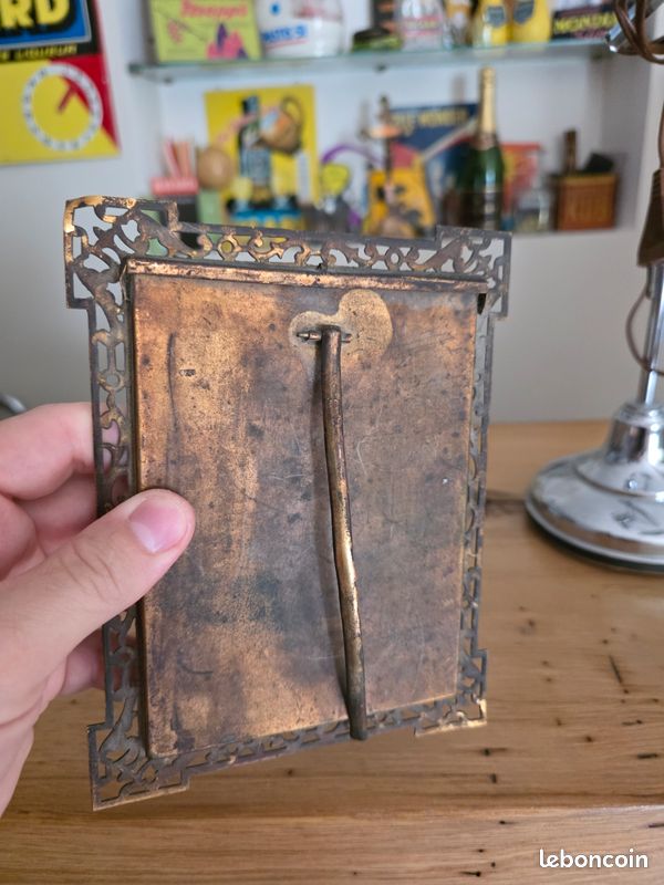 Ancien cadre porte photos - laiton - 14 x 18 cm (image 3)