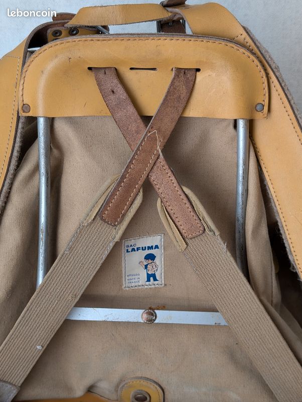 Sac à Dos Vintage Lafuma Millet Années 50 - Toile Beige, Randonnée, France