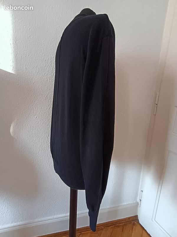 Pull col camionneur noir Mugler Men Thierry Mugler 100 % coton très bon état taille L (image 6)
