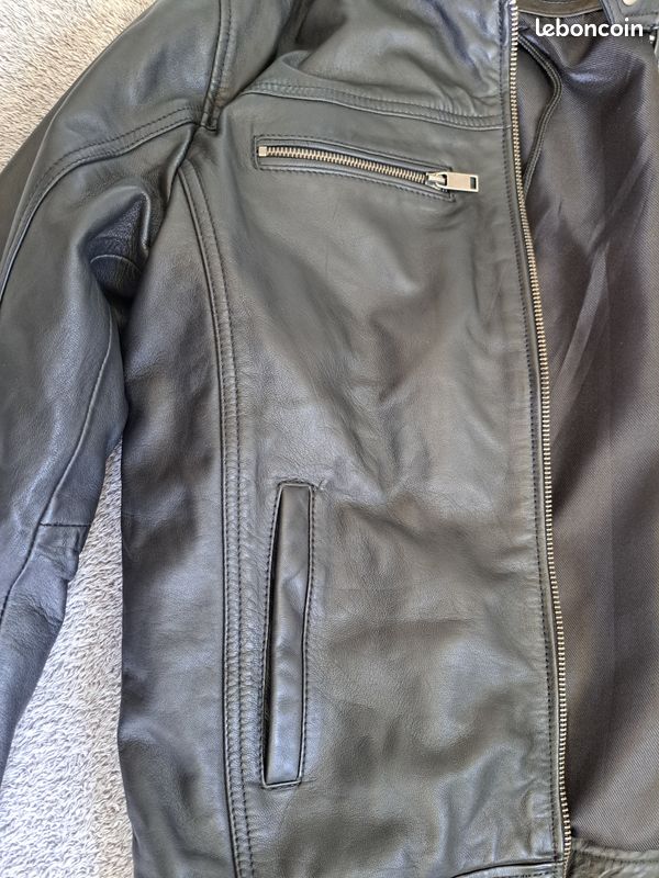 Veste en cuir véritable Le temps des cerises neuve étiquette (image 3)