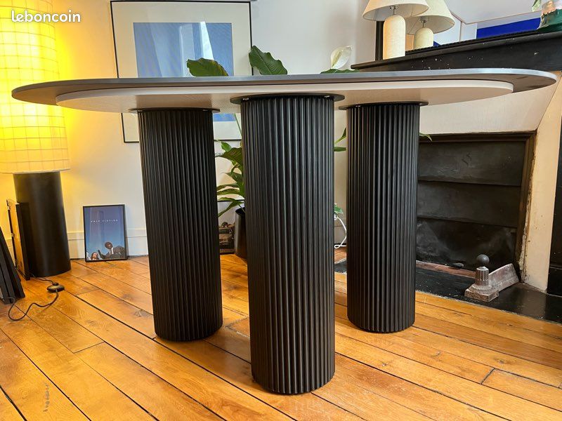 Magnifique table design noir marbre – modèle haut de gamme Homary – état neuf (image 3)