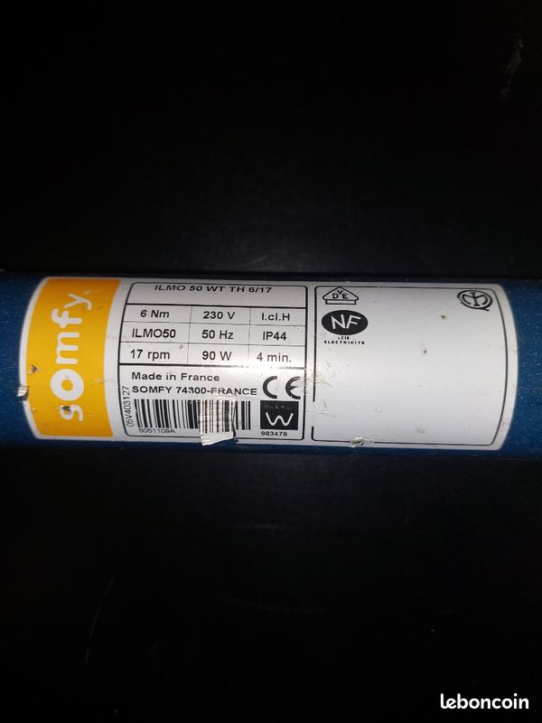 Moteur volet roulant somfy ilmo 6nm (image 1)