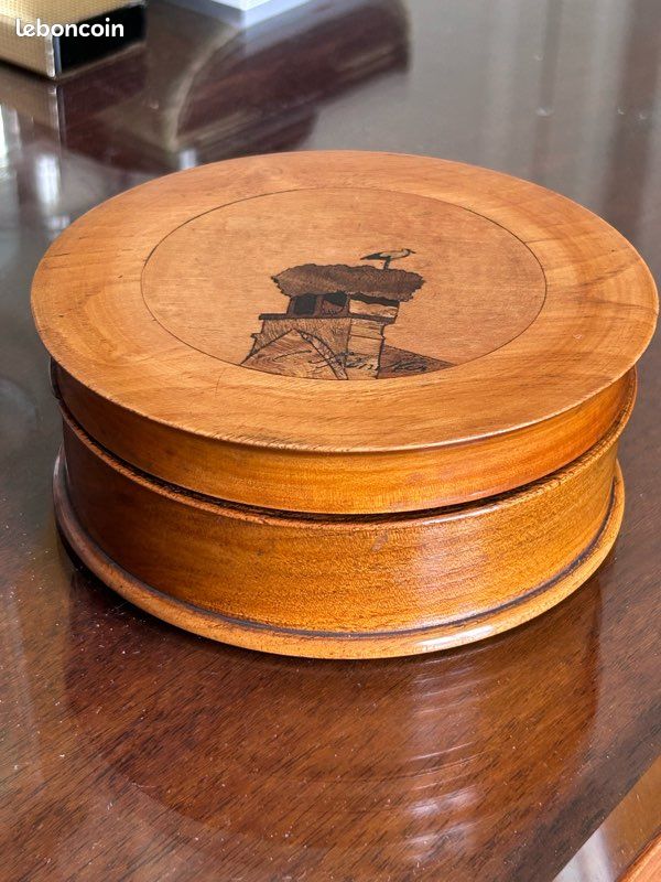 BOITE BONBONNIERE COFFRET Marqueterie Bois Alsace Spindler Cigognes EUR BOITE BONBONNIERE COFFRET Marqueterie Bois Alsace Spindler Cigognes EUR