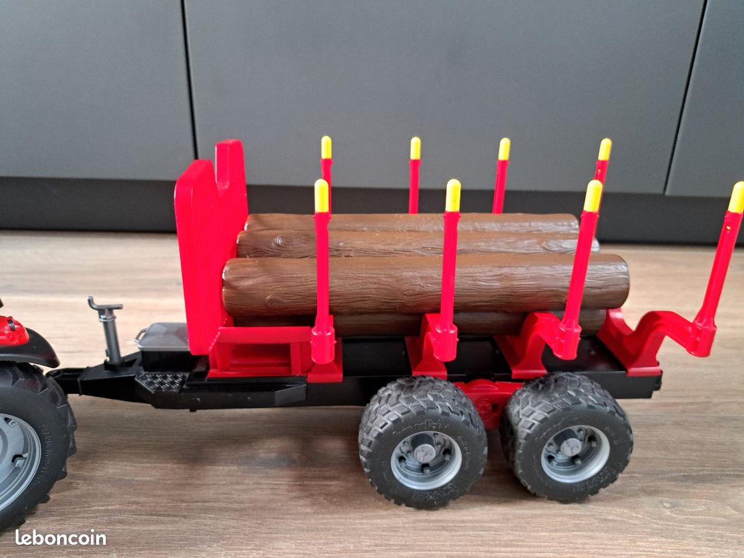 Tracteur massey ferguson avec remorque forestière (image 3)