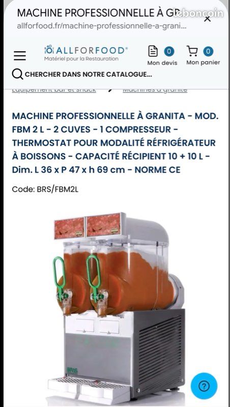 Machine professionnelle granita 2 bacs (image 1)