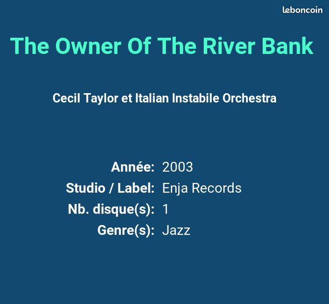The Owner Of The River Bank - Cecil Taylor et Italian Instabile Orchestra (image 2)