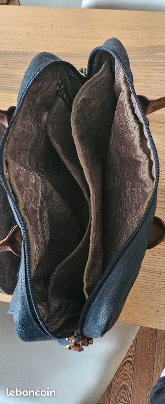 Sac JUMP bandoulière voyage business en cuir irisé bleu (image 4)