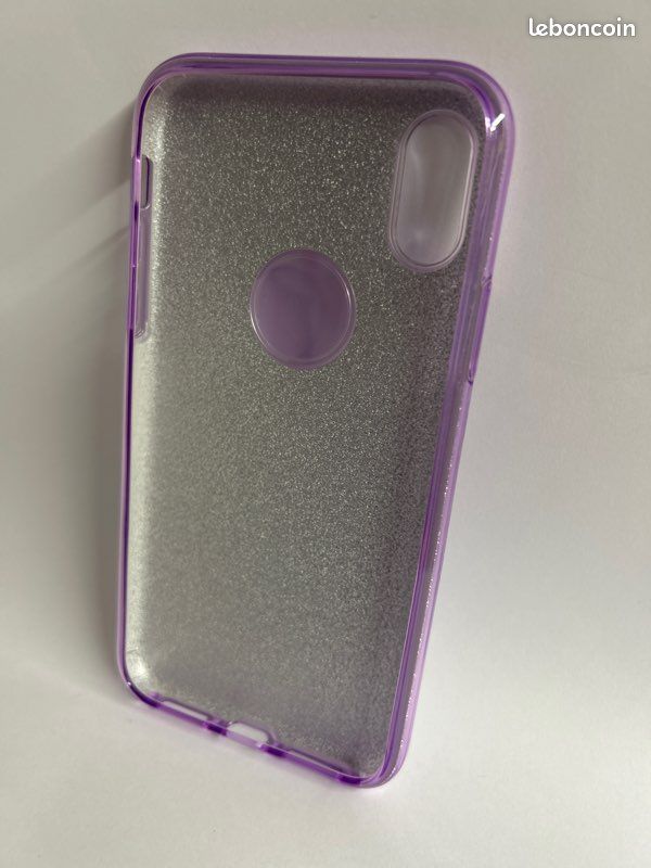 Étui Guess Pour IPhone X - Coque Dure Paillettes Roses - Neuf
