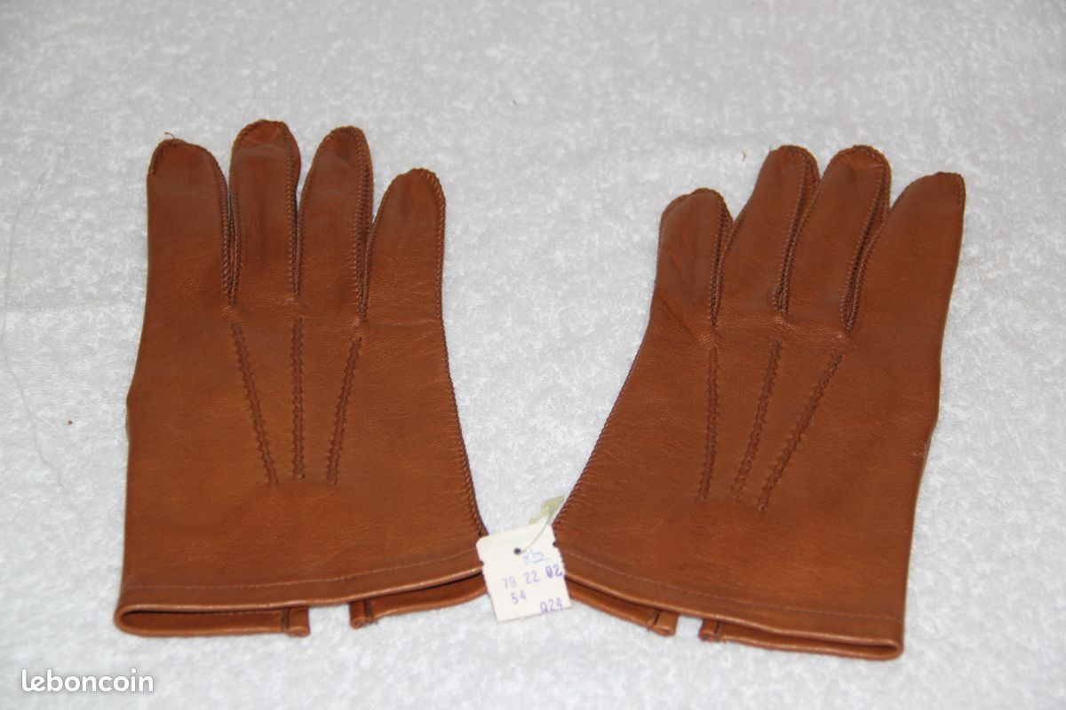 Paire de gants homme neufs 100% cuir naturel taille 8,5 (image 1)