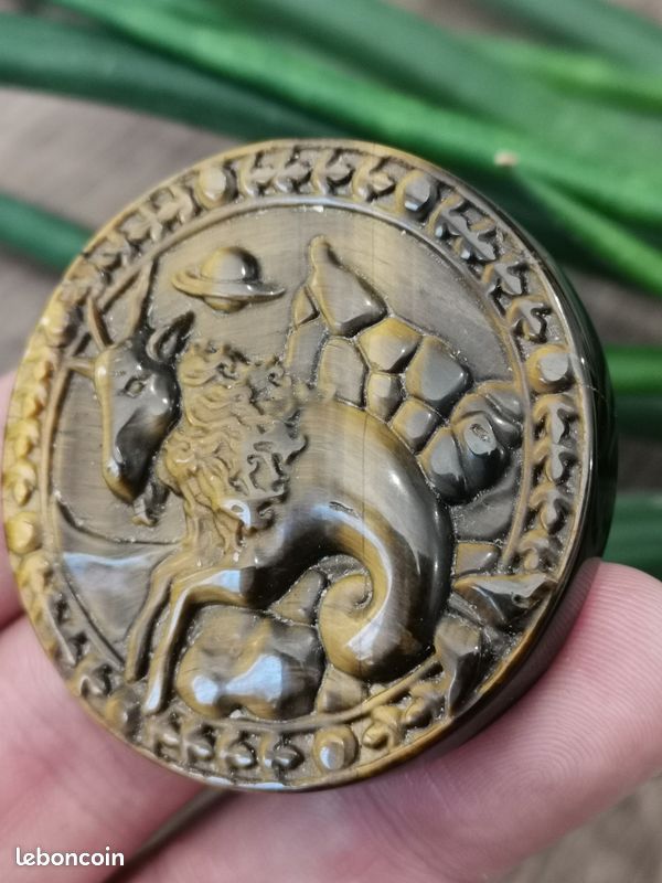 Médaille Vintage Plaque Or Zodiac Capricorne - Années 70, Neuf Sans Emballage