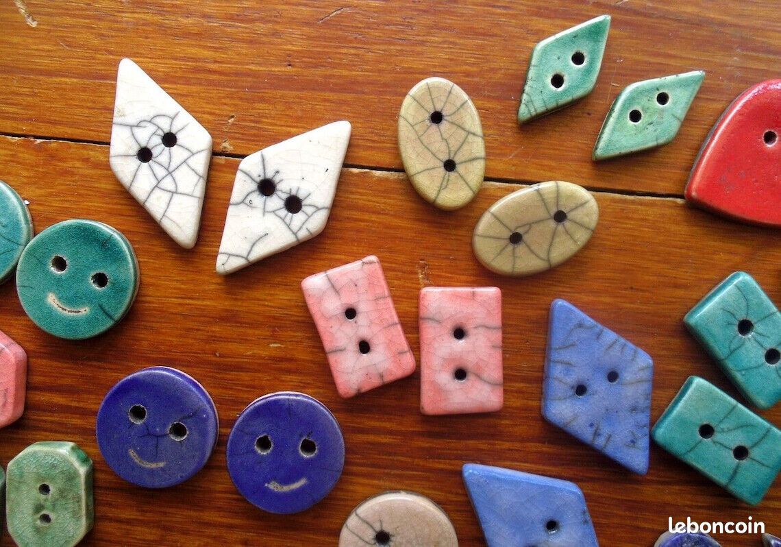 Beau lot 36 boutons céramique raku couture artisanat (image 3)