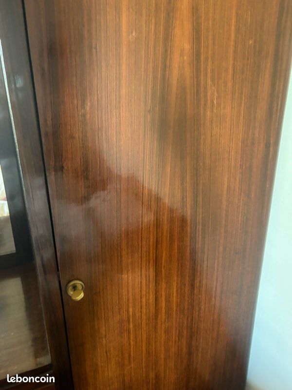 Armoire penderie avec coiffeuse et miroir – bois vintage années 50/60 (image 2)