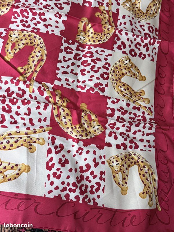 FOULARD CARRÉ CARTIER PANTHÈRE Soie 66cm VINTAGE 2002 | NEUF AVEC BOÎTE et DOCS (image 5)