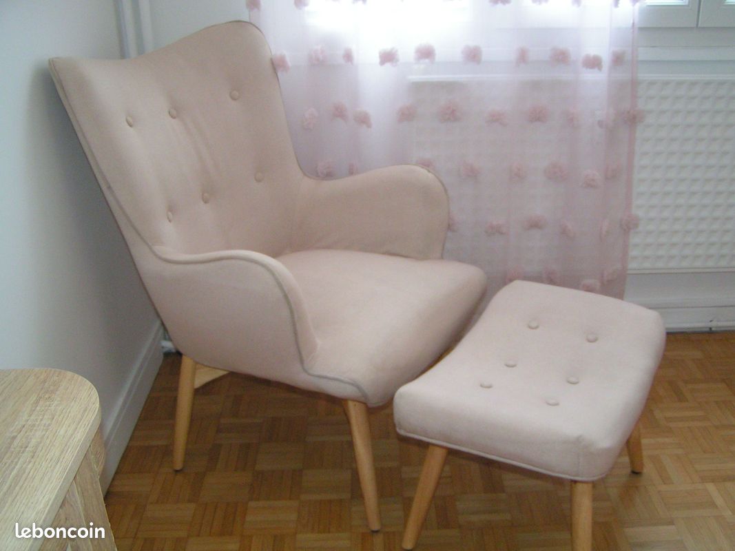 Fauteuil et repose pied miliboo (image 1)