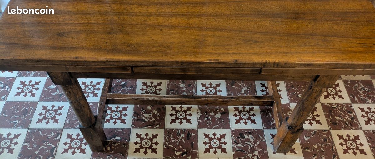 Table ancienne en bois massif avec rallonges intégrées – 142 cm à 245 cm (image 8)