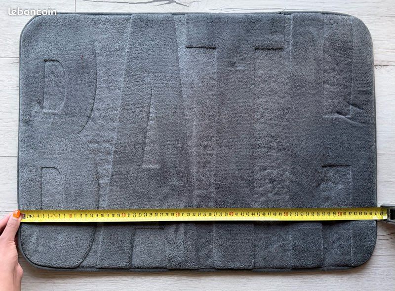 Grand tapis de bain gris anthracite 70x50 cm (image 3)