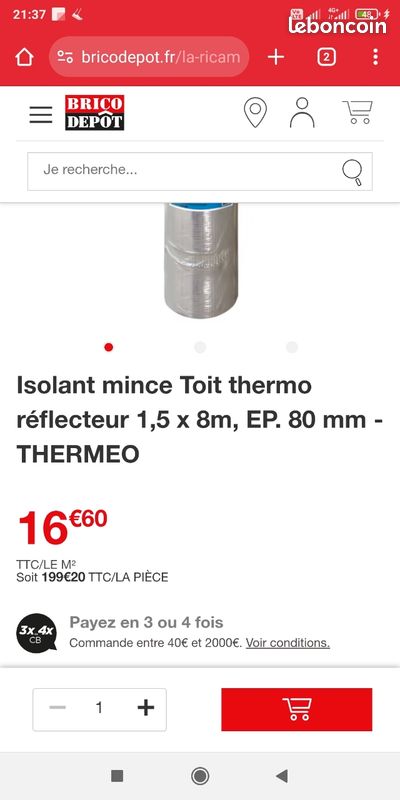 Destockage Isolant mince Toit thermo réflecteur 1,5 x 8m, EP. 80 mm - THERMEO neuf (image 3)