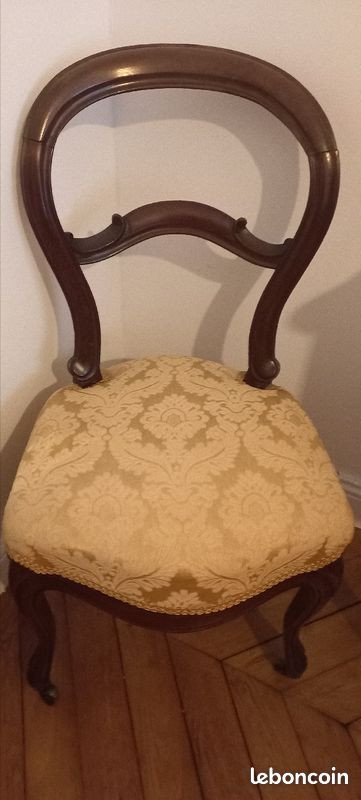 Belle Chaise Louis Phillippe revetue d un tissu venitien (image 1)