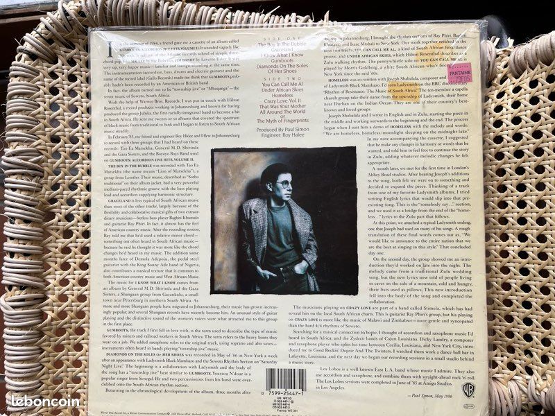 Vend vinyle Graceland Paul Simon (image 2)