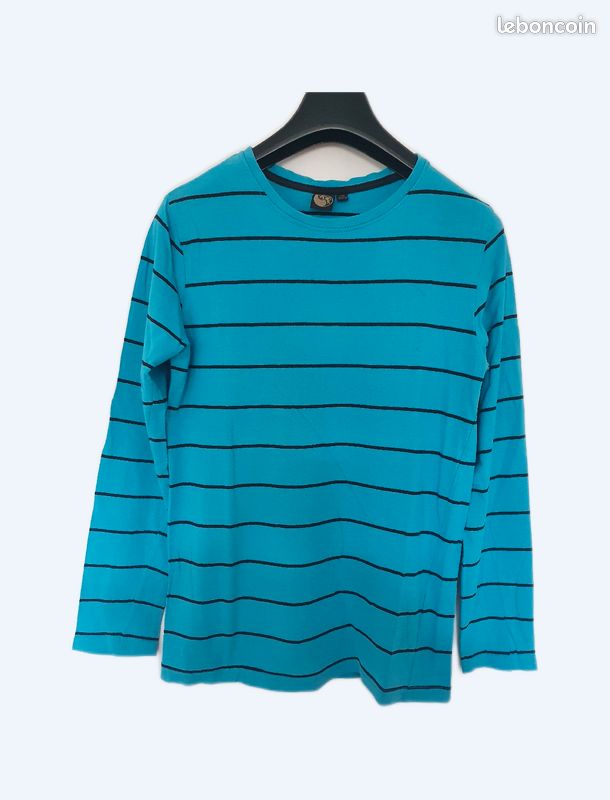 Tee-shirt manches longues turquoise (image 1)