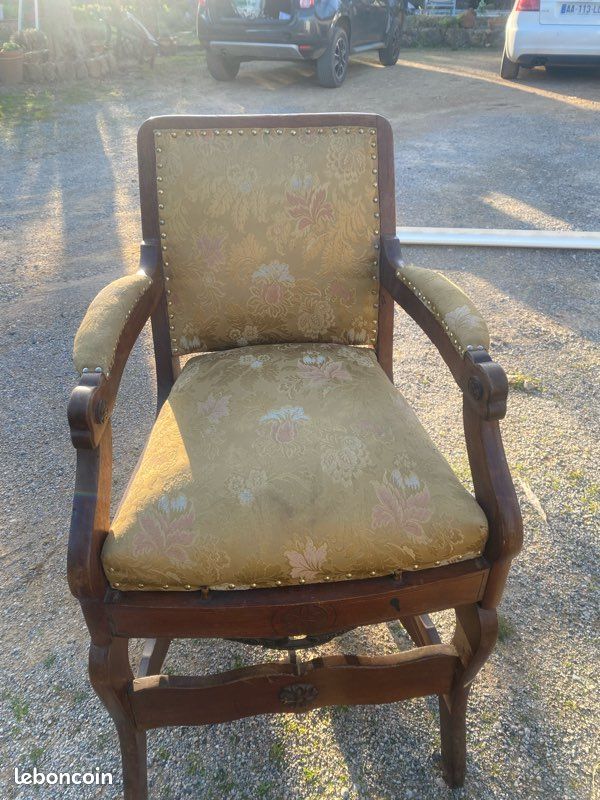 Fauteuil de barbier ancien PHOENIX – Eugene Berninghaus Cincinnati – pièce de métier déco industrielle (image 1)