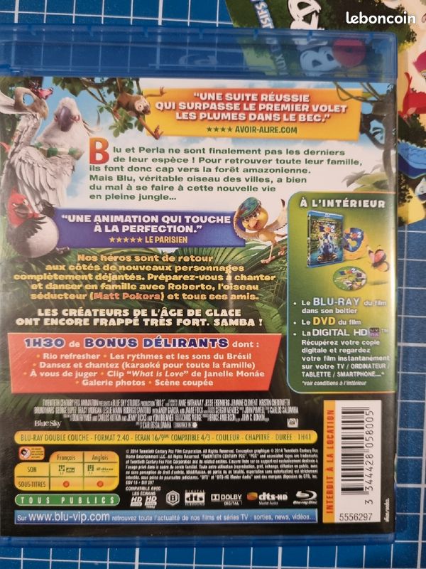 Double Dvd blu-ray Disney Rio 2 (image 2)