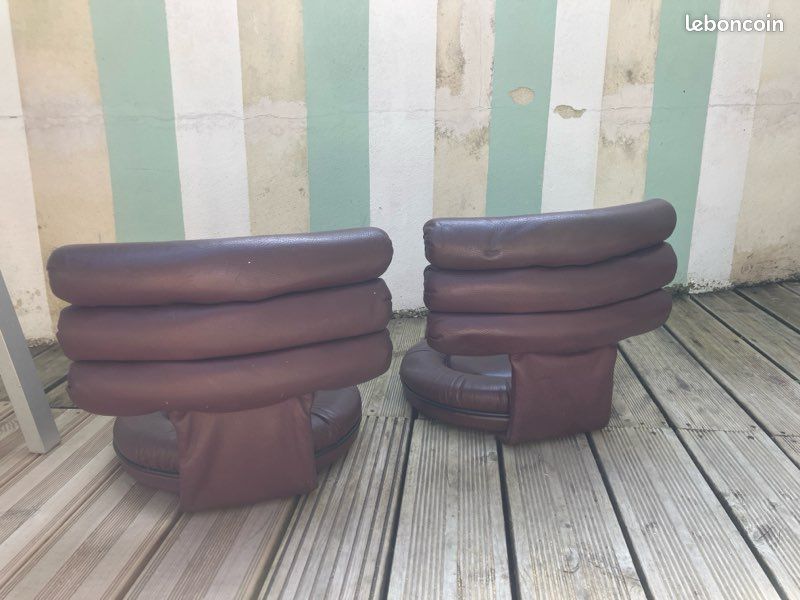 2 sièges de tabourets de bar en cuir (image 2)