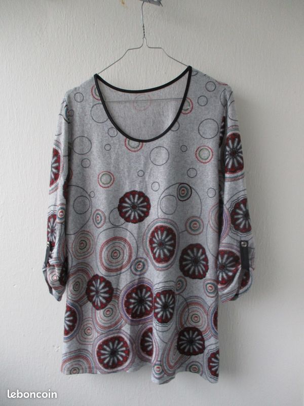 Pull léger gris imprimé TXL/44 TBE (image 3)