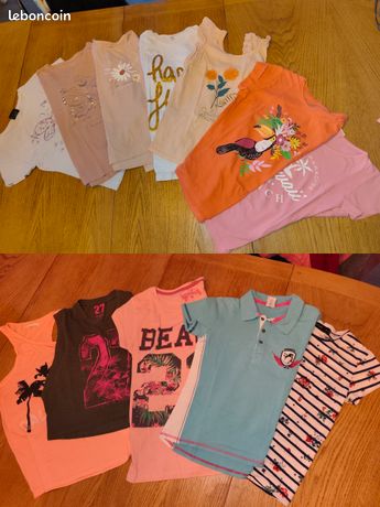 Lot De 5 T-shirts Pour Fille Taille 5/6 Ans - Multicouleurs - Parfait état