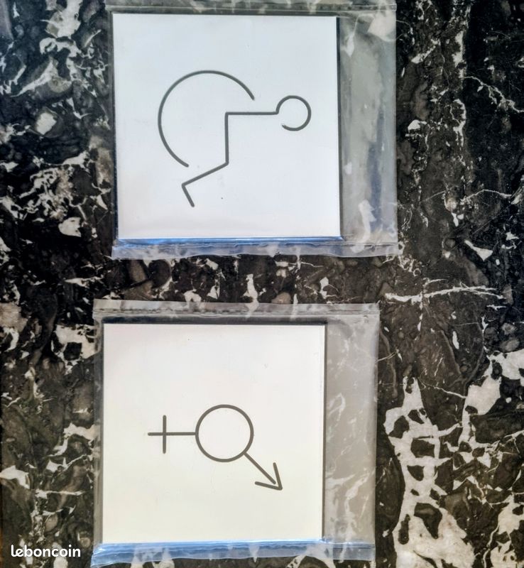 NEUF 2 Panneau pictogramme signalitique WC homme femme handicapé porte vestiaire logo (image 2)