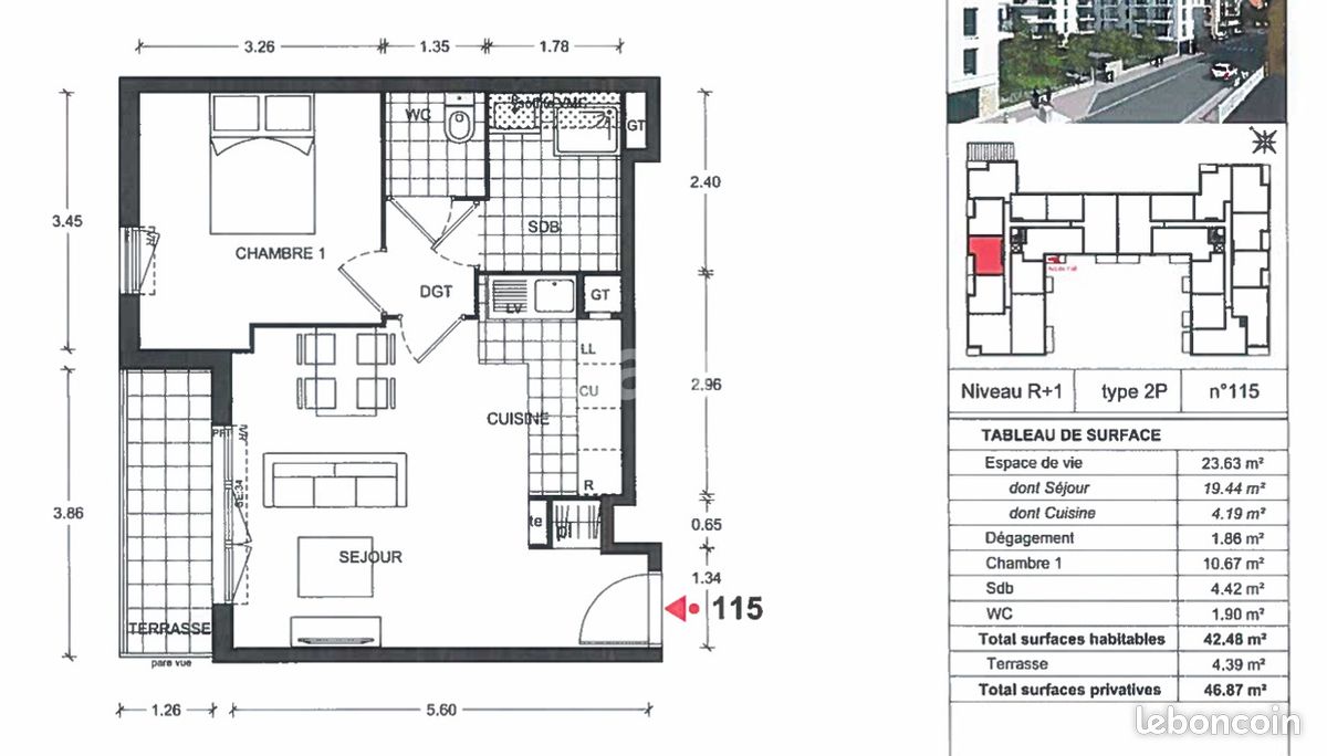 Appartement 2 pièces 42 m² · à Poissy · 42 m² · 821 €