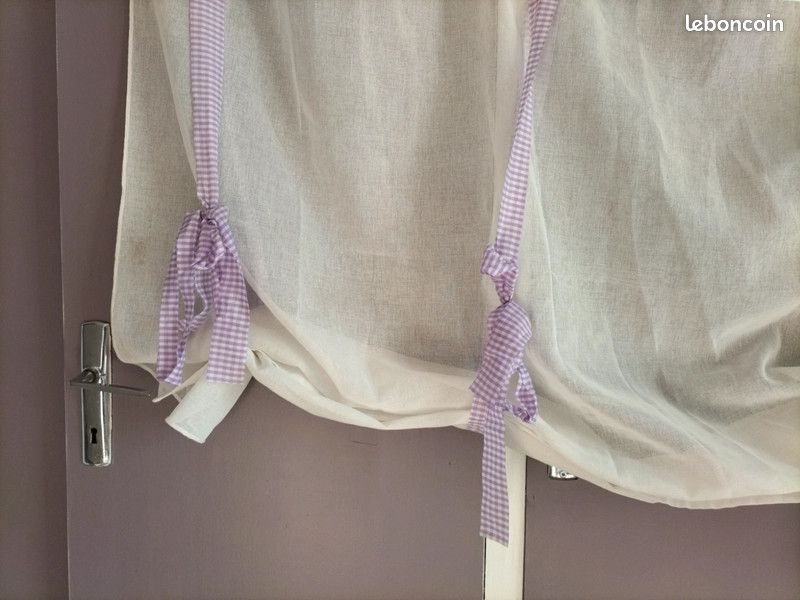 Panneau rideau violet avec ambrasse vichy seve32 (image 2)