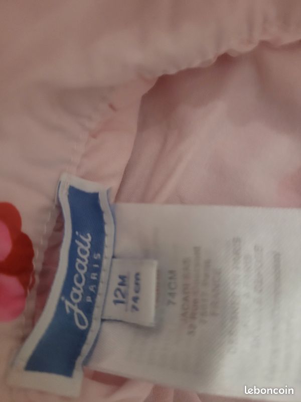 Robe rouge JACADI 12 mois et combinaison rose et rouge JACADI 12 mois (image 6)