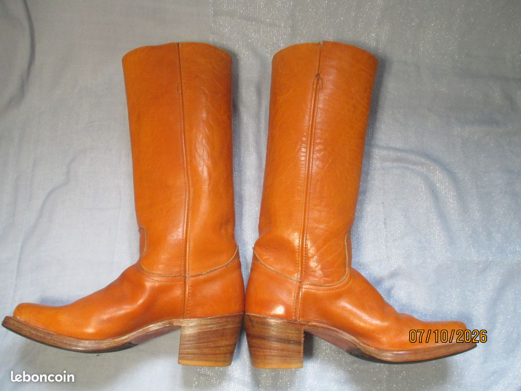 Superbes Bottes Western 100% Cuir P.42 (image 6)