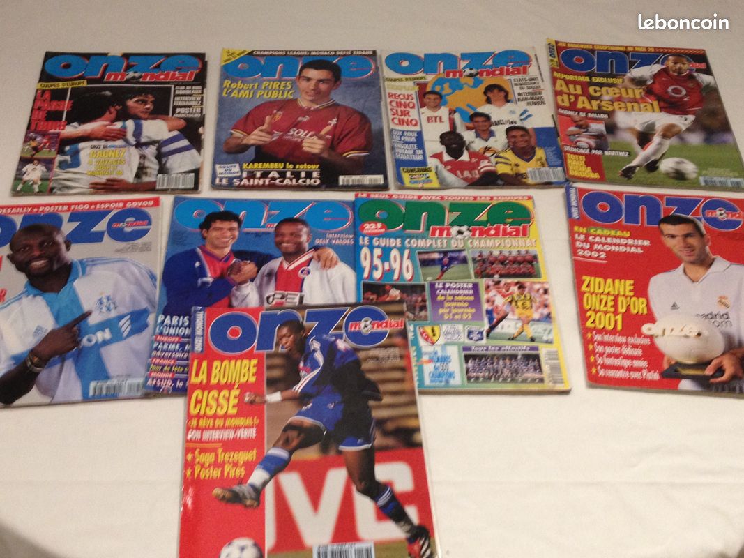 LOT 10 MAGAZINES NUMÉROS ONZE FOOTBALL PLATINI LOT 10 MAGAZINES NUMÉROS ONZE FOOTBALL PLATINI