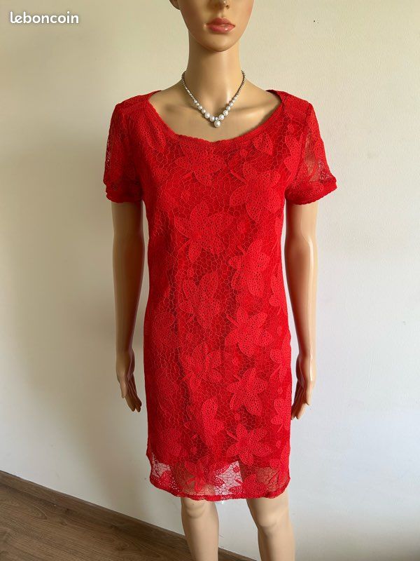 Robe One Step Taille 38 En Lin - Style Trapèze, Sans Manches, Bleu - Occasion Très Bon état
