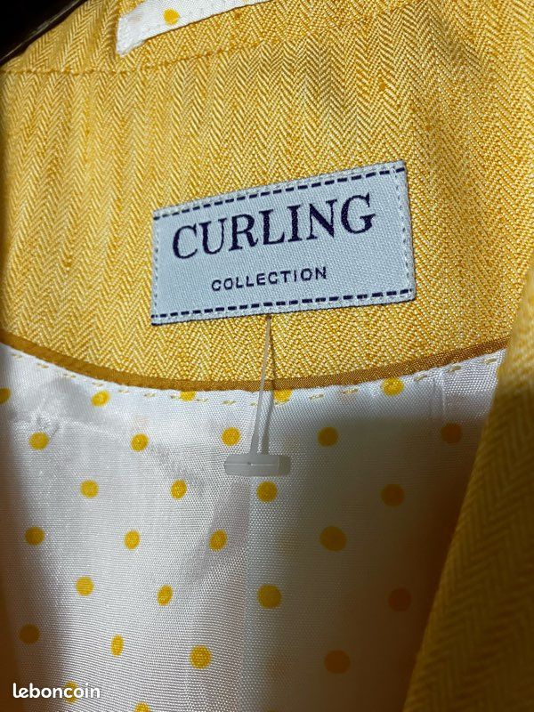 Veste Curling en lin jaune taille 42 (image 4)