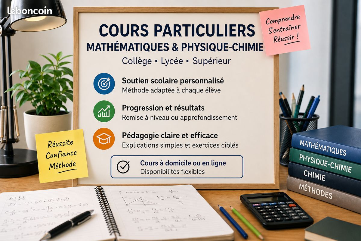 📍 Mont-de-Marsan – Cours particuliers Maths & Physique-Chimie – Jeune prof expérimenté (image 1)