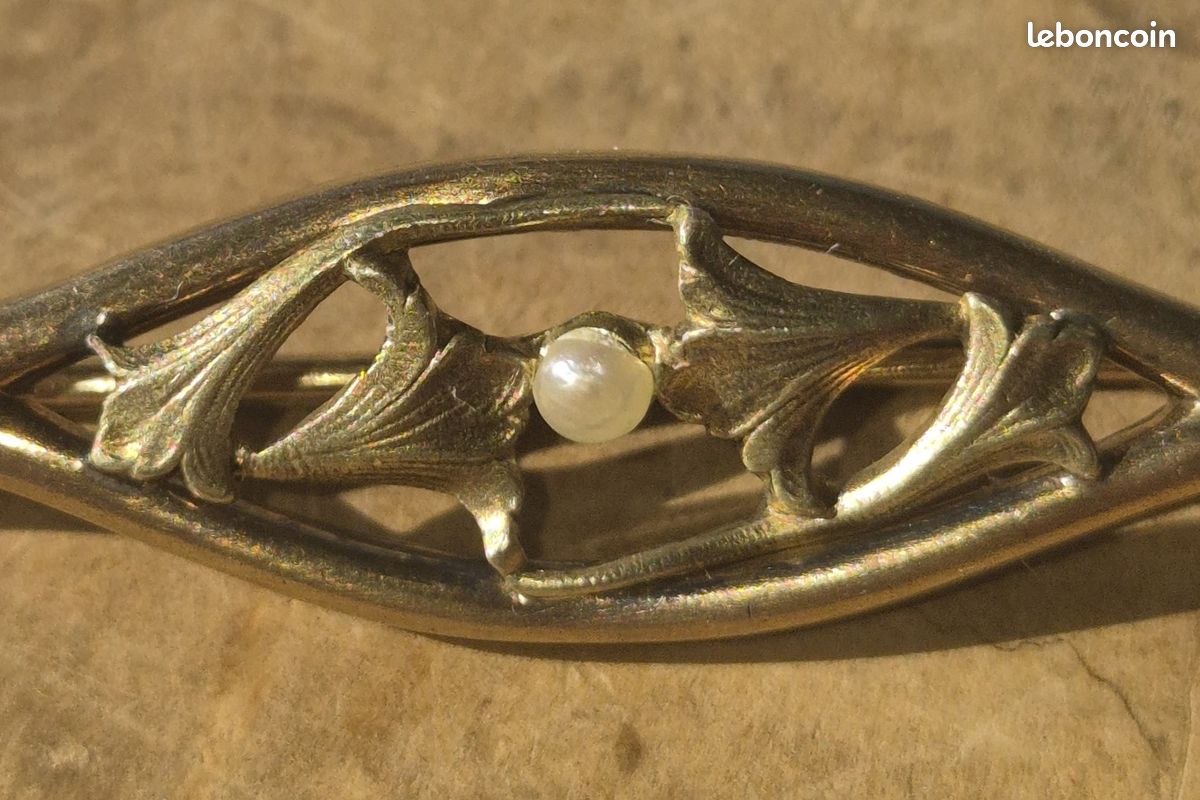 Broche Ancienne Porte-charme En Plaqué Or - Fix, Bon état, Vintage Pour Femme