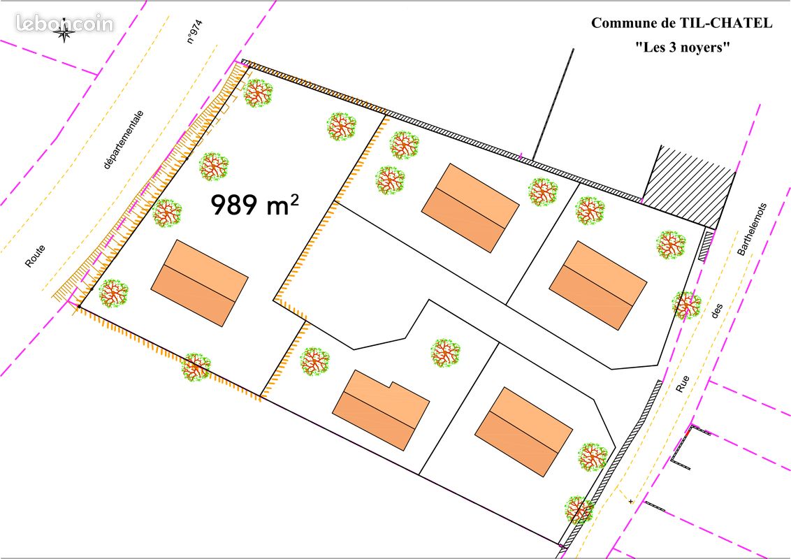 Terrain constructible Til Chatel · à Til-Châtel · 139 900 €