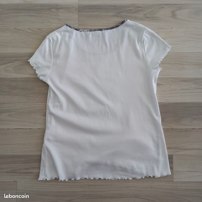 T-shirt femme blanc à motifs Armand Thierry taille M (image 7)