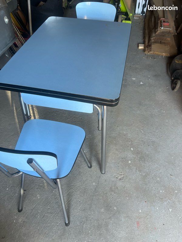 Table Formica vintage années 50/60 + 2 chaises assorties (image 2)