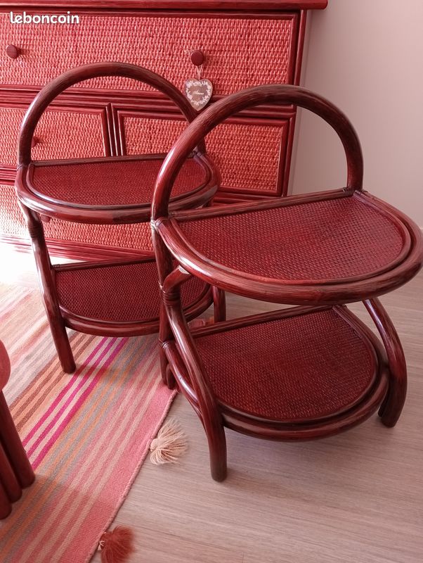 Lit 2 personnes en Rotin Bordeaux - Création Roberti RATTAN ITALIE (image 18)