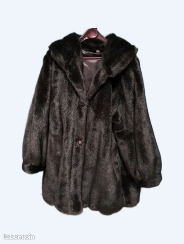Beau Manteau Femme En Vison - Taille 44, Occasion En Très Bon état - Couleur Marron, Mi-long