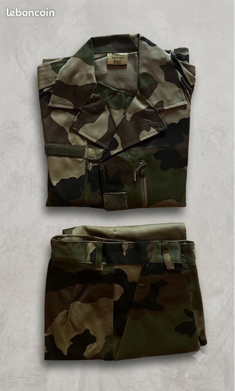 Treillis F2 CCE Armée Française NEUF – Veste 80C + Pantalon 68M / 34 – XS (image 1)