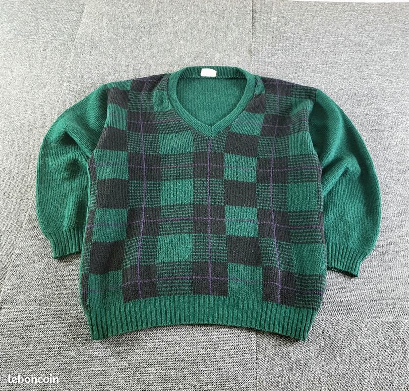Pull pull homme vintage Fieldmaster multicolore Fair Isle coton mélangé